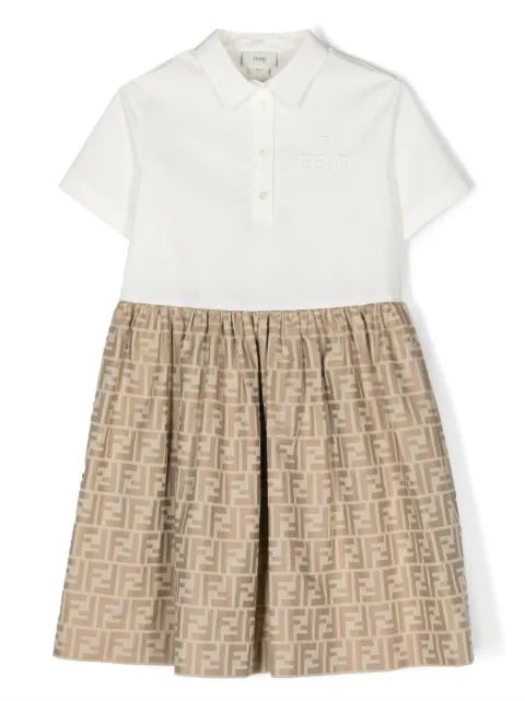 Fendi Kids FF 자카드 플레어 드레스