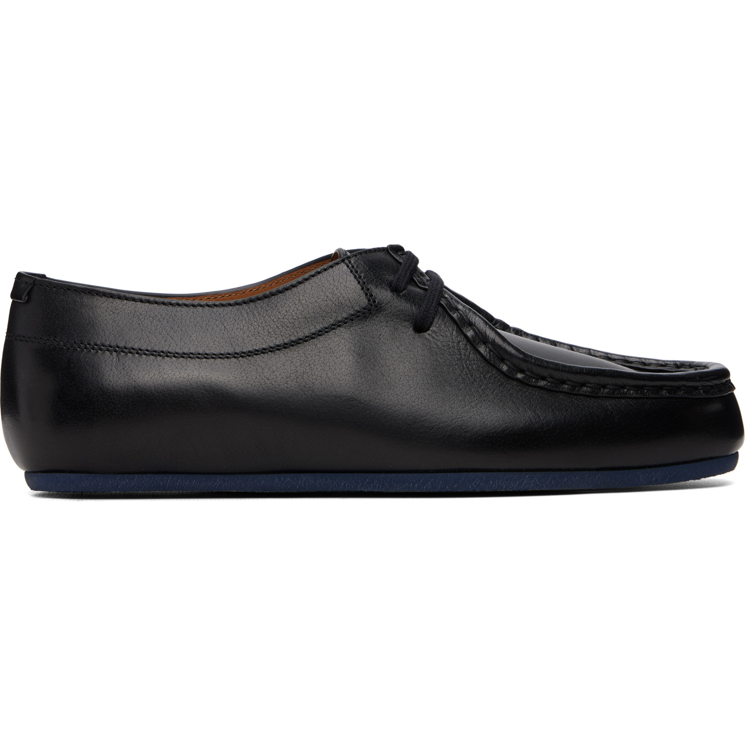 JIL SANDER 블랙 앤 블루 후드 레이스업 더비