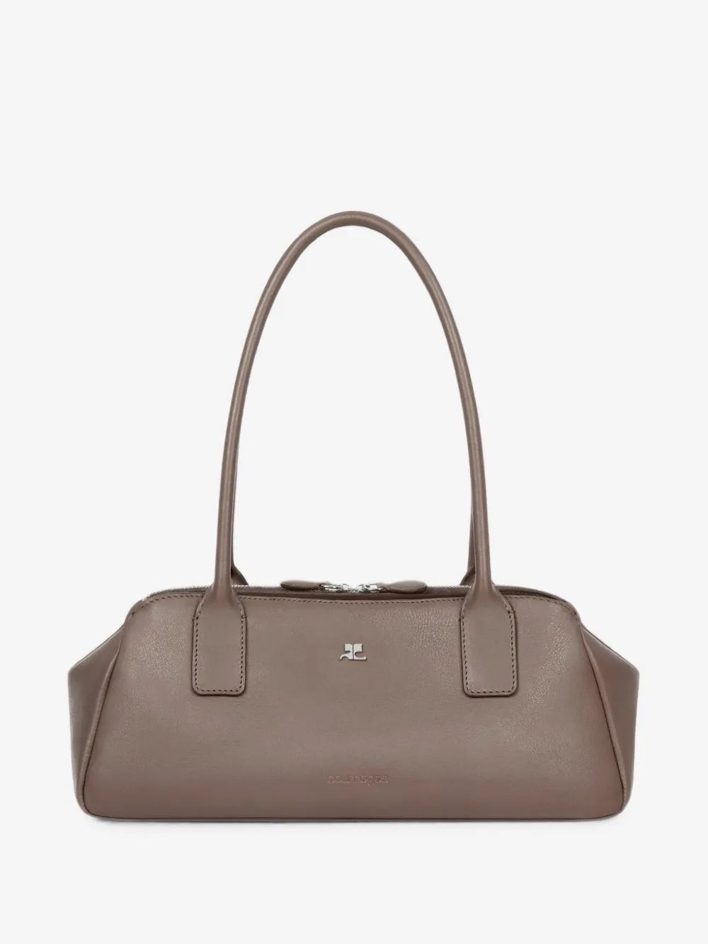 COURRÈGES 스트립 로고 플라크 가죽 토트백