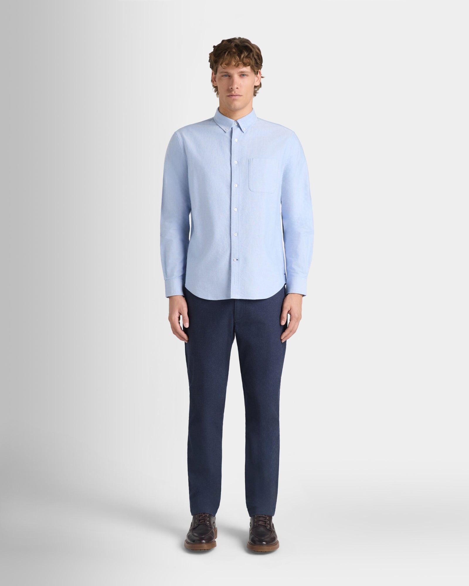 CLUB MONACO 롱슬리브 솔리드 옥스포드 셔츠