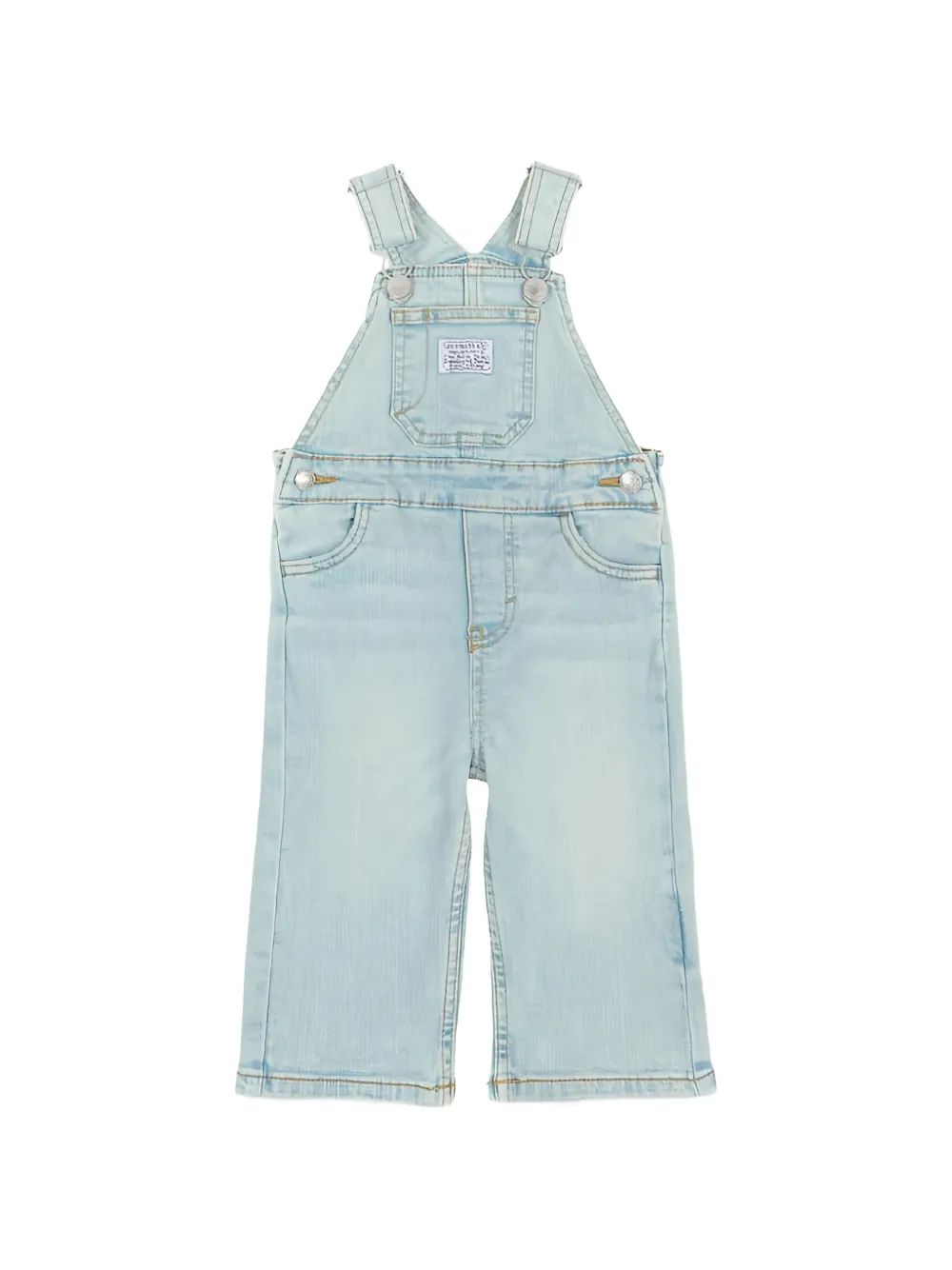 Levi's Kids 로고 패치 데님 멜빵바지