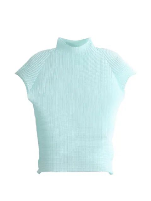 ISSEY MIYAKE 울리 플리츠-68 플리츠 하이넥 탑