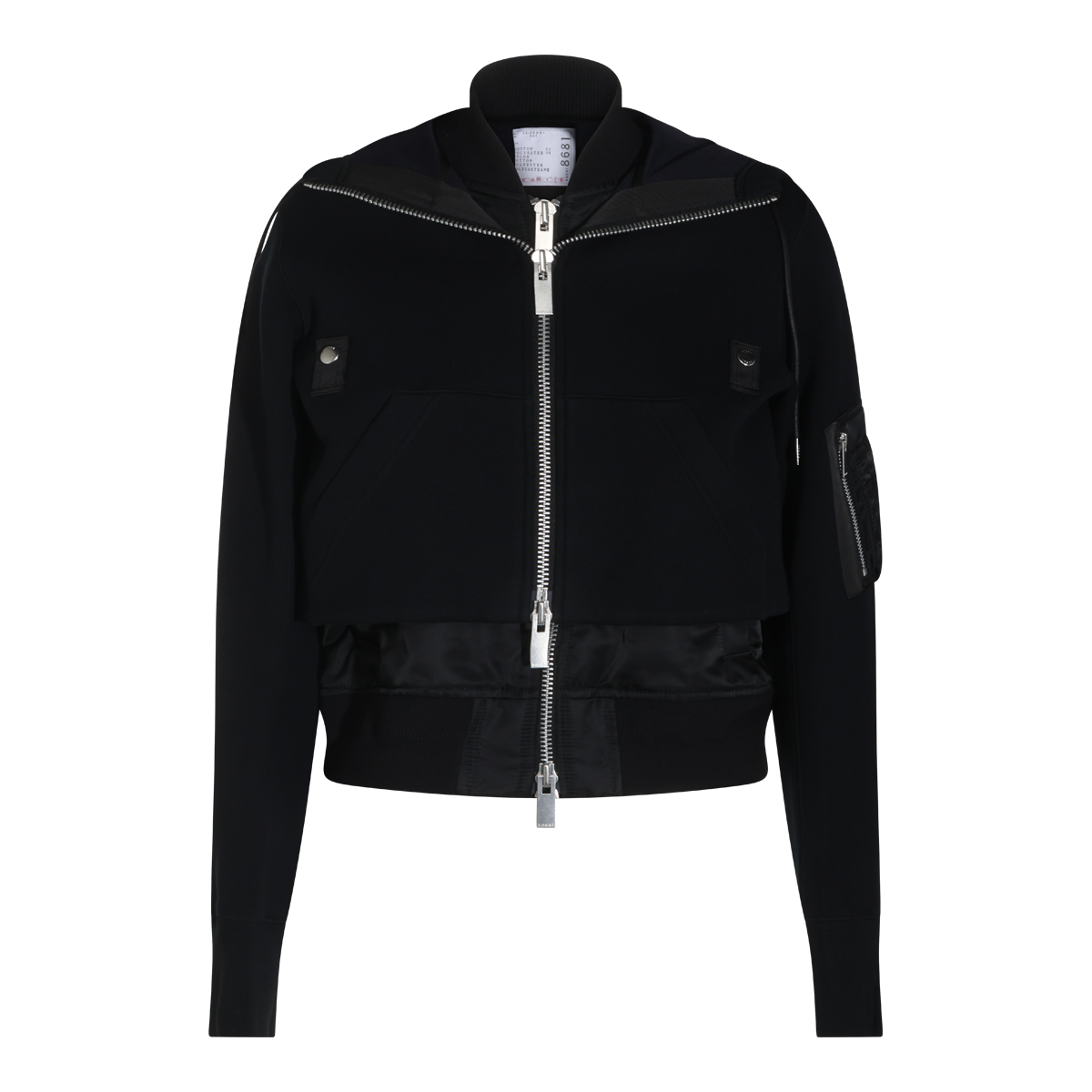SACAI 블랙 스폰지 맨투맨