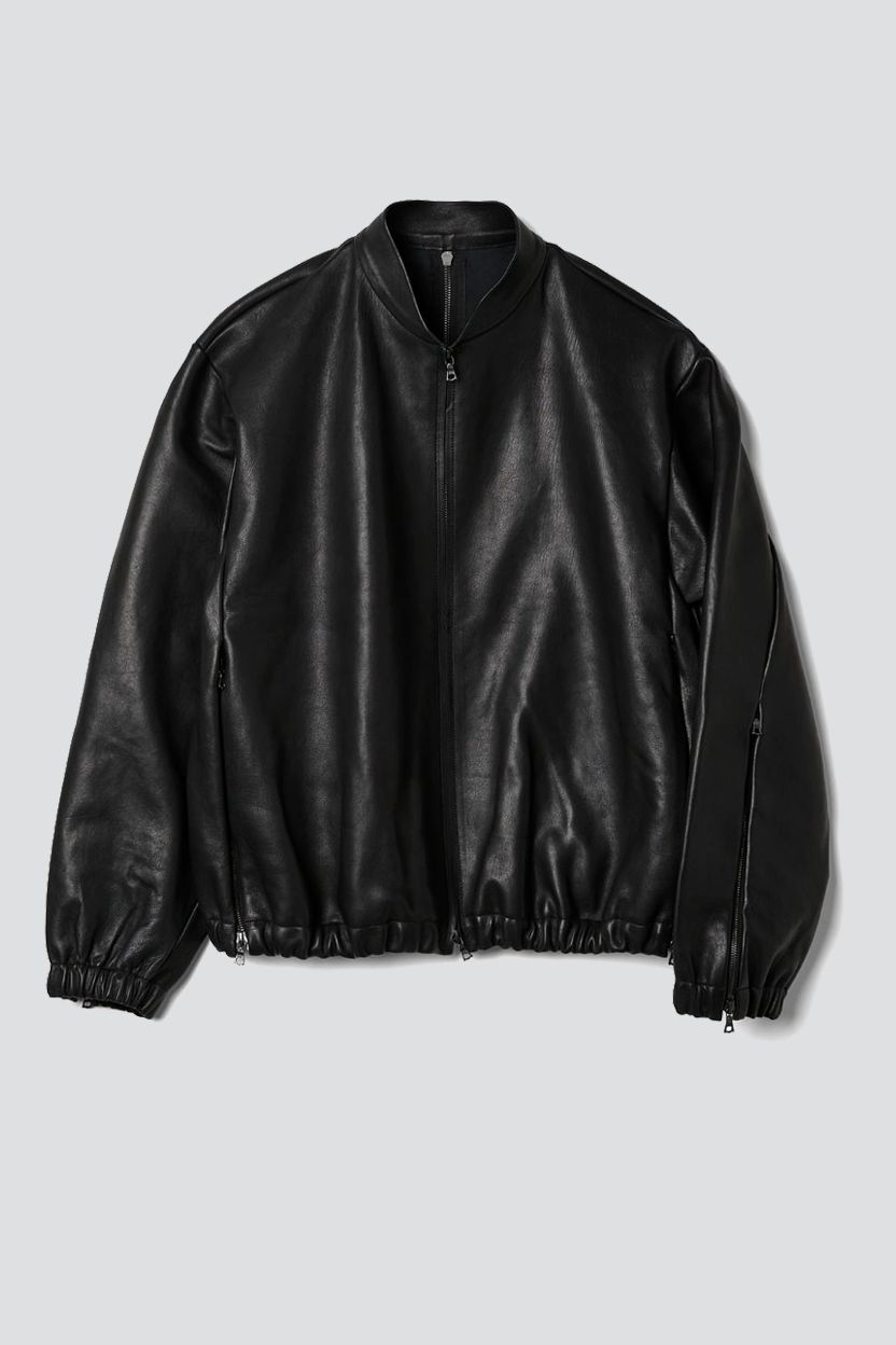 Gabriela Coll Garments 블랙 가죽 여섯 지퍼 자켓