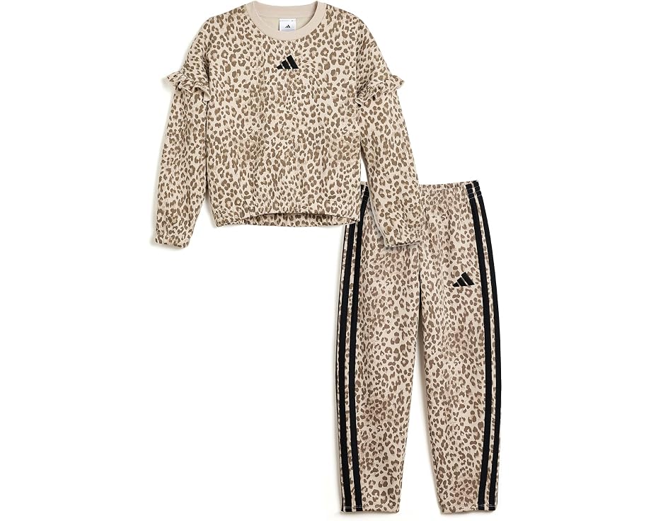 Adidas Kids 플러터 슬리브 풀오버와 배럴 팬츠 세트