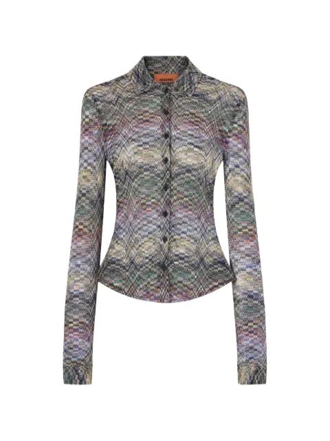 MISSONI 지그재그 니트 버튼 다운 셔츠