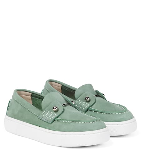 Christian Louboutin Kids 참벨리키드 가죽 보트 슈즈