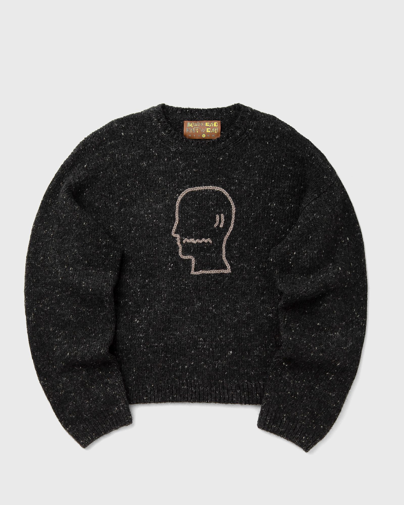 Brain Dead 로고헤드 알파카 크루넥 스웨터