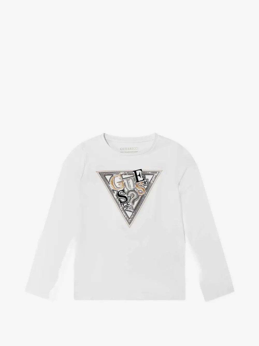 guess kids 스팽글 로고 긴팔 티셔츠