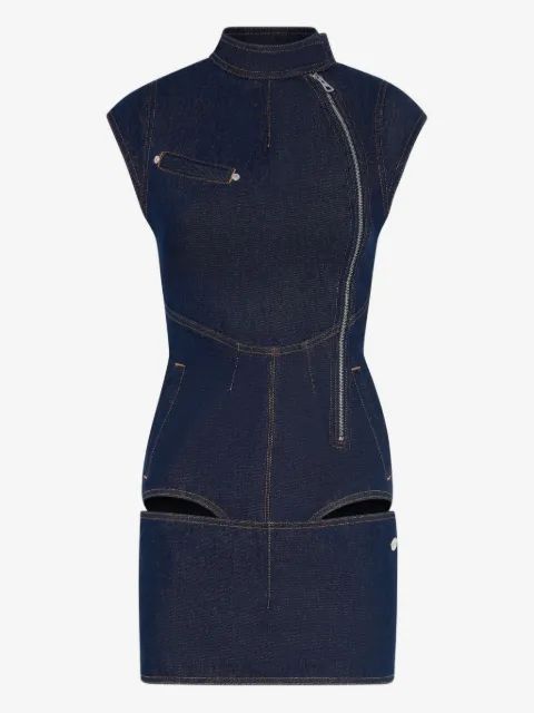 JEAN PAUL GAULTIER 라 로브 지퍼 데님 미니 드레스