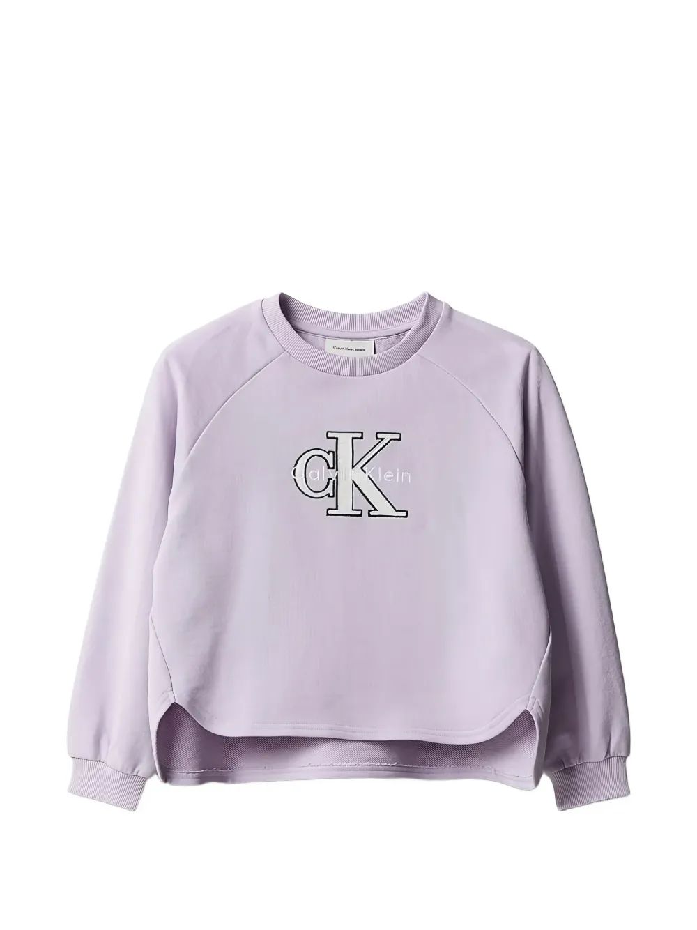 Calvin Klein Kids 로고 프린트 비대칭 맨투맨