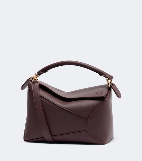 LOEWE 퍼즐 엣지 스몰 가죽 탑 핸들 백