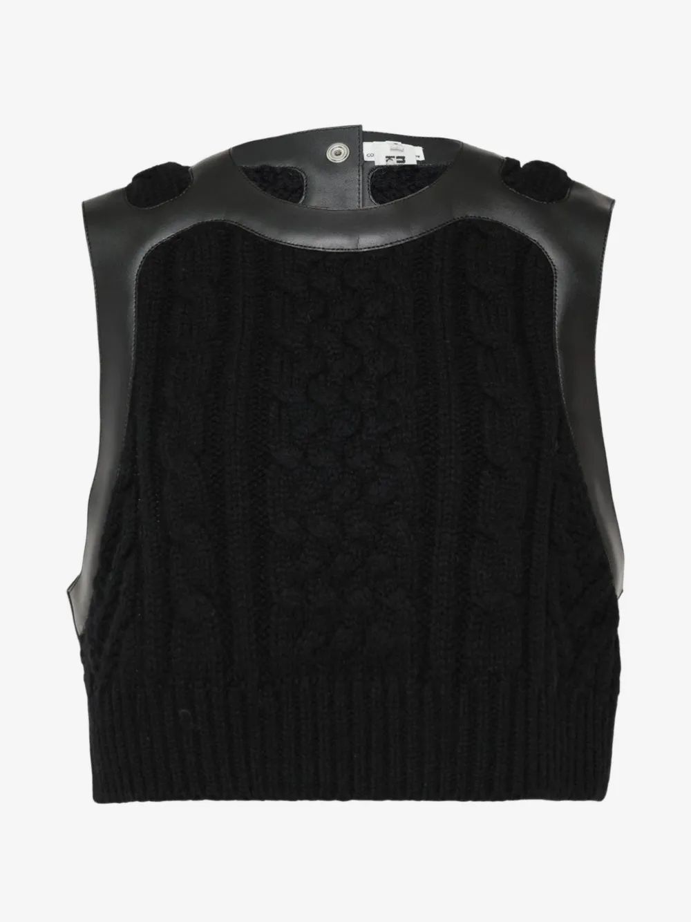 Noir Kei Ninomiya 케이블 니트 하네스 디테일 탑
