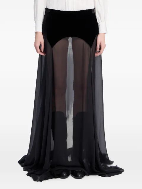 Ann Demeulemeester 실크 시폰 맥시 스커트
