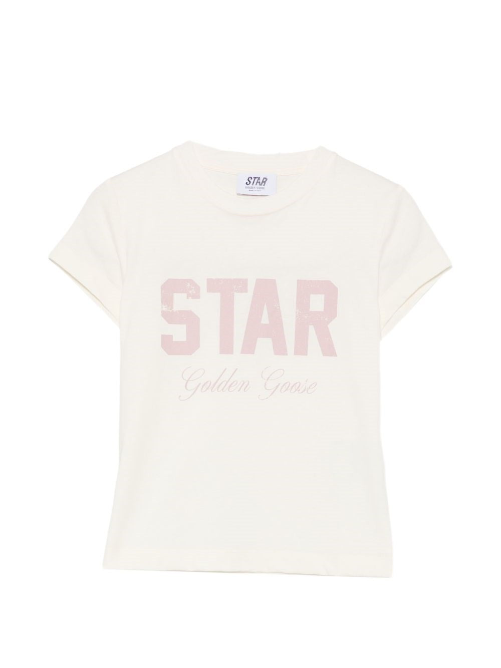 Golden Goose Kids 미니 걸스 크루넥 티셔츠 프론트 프린트