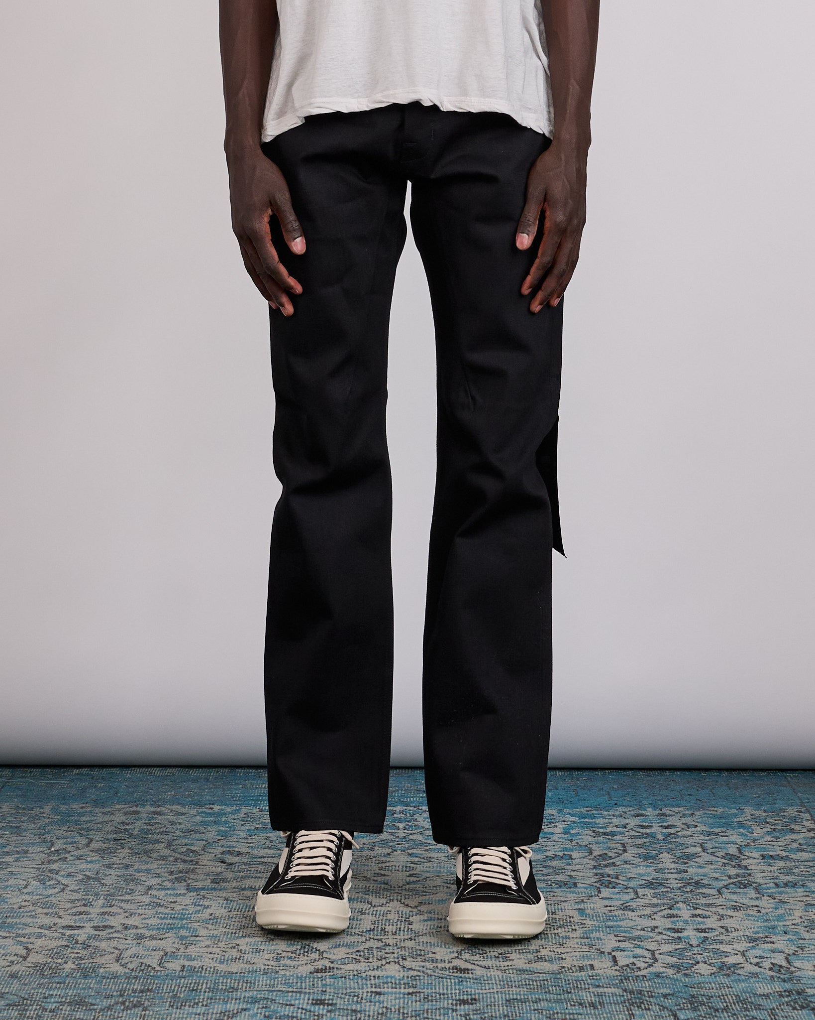 RICK OWENS DRKSHDW MIJ 커트 진 16oz 블랙