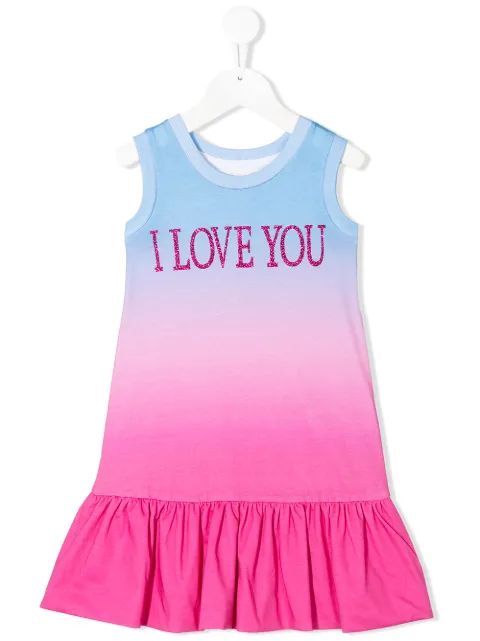 Alberta Ferretti Kids 아이 러브 유 드레스