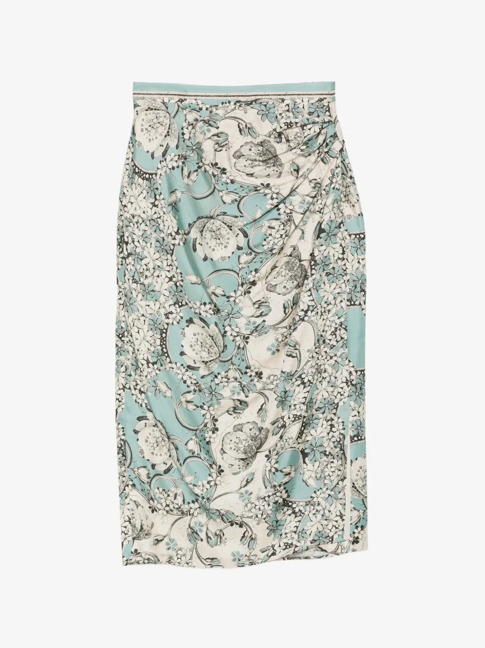 ANTONIO MARRAS 플로럴 프린트 드레이프 미디 스커트