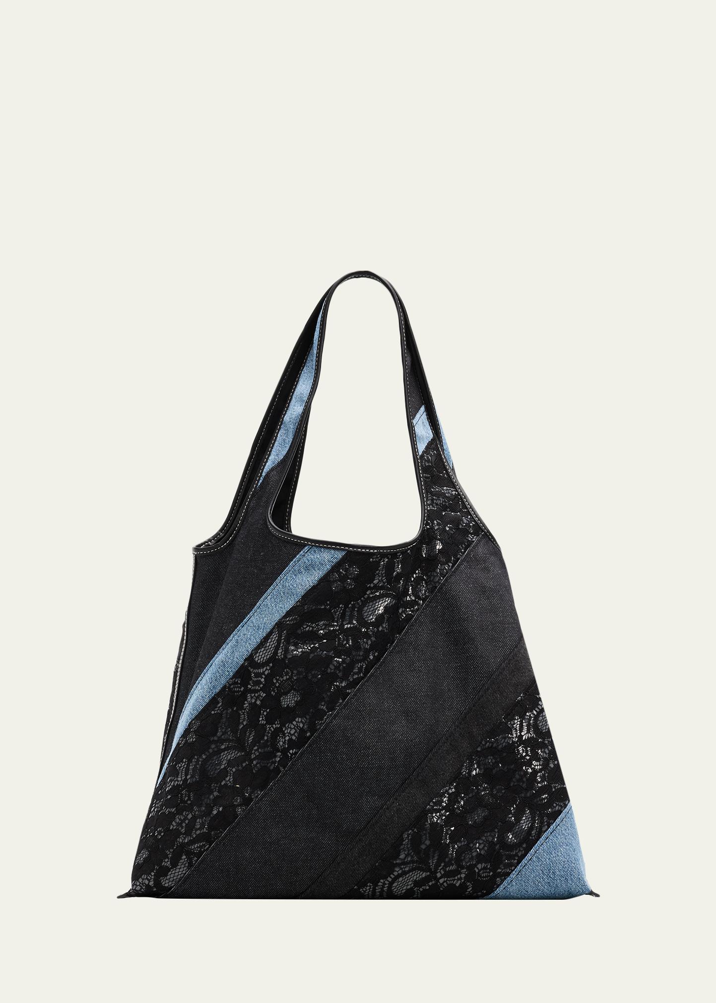 3.1 PHILLIP LIM 패치워크 레이스 & 데님 마켓 토트백