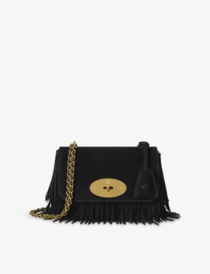 MULBERRY 릴리 프린지 스웨이드 숄더백