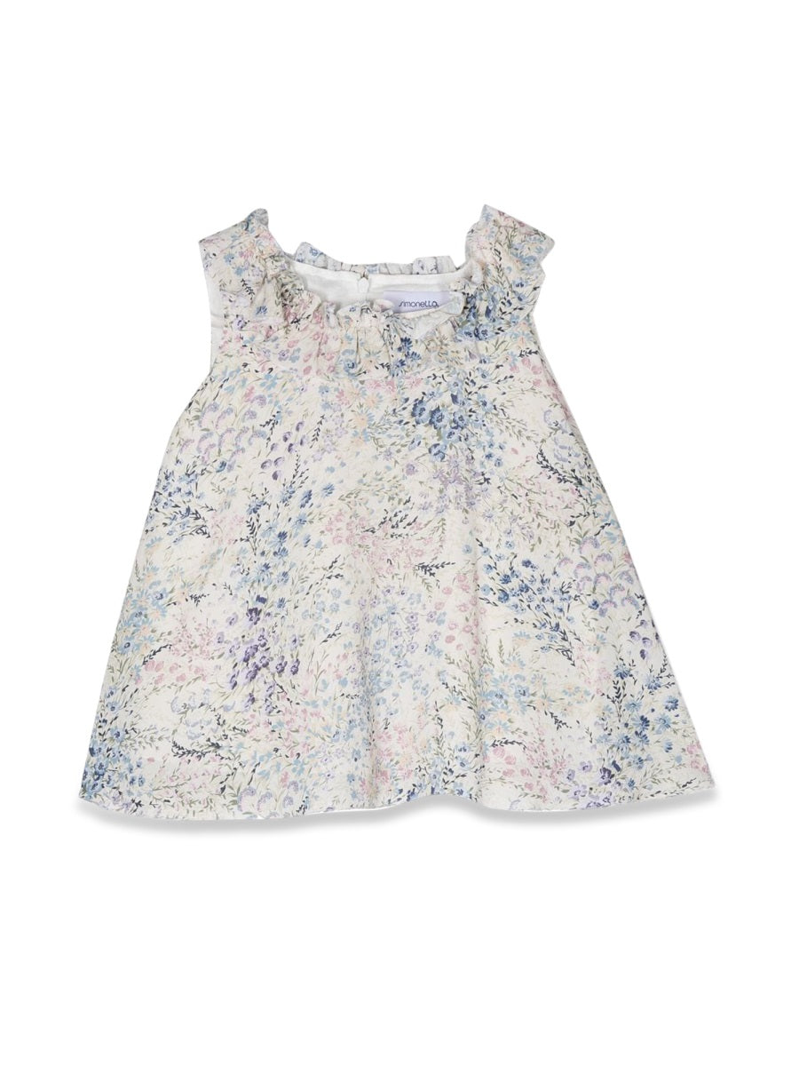 Simonetta kids 플로럴 프린트 민소매 블라우스