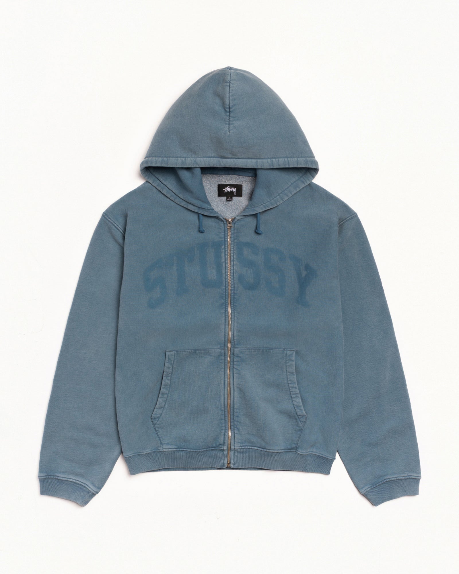 STUSSY 페이디드 그래픽 집 후드티