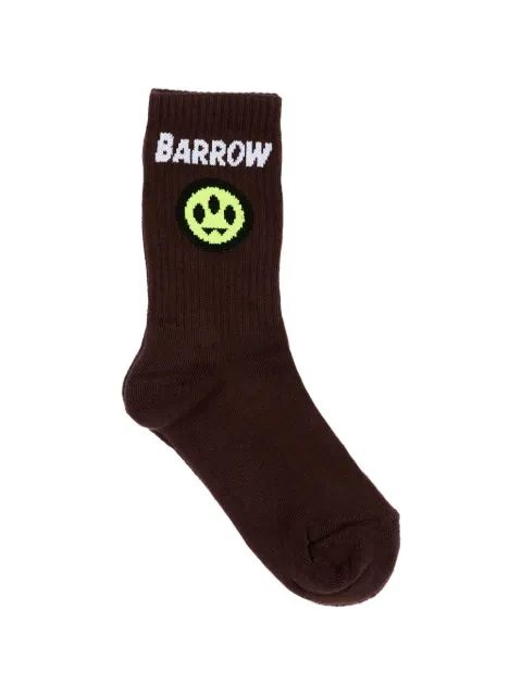 Barrow kids 로고 인타르시아 리브드 니트 양말
