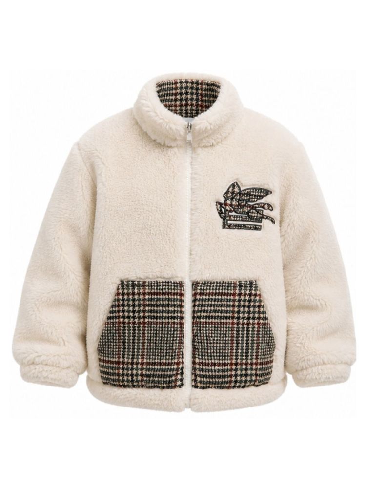 ETRO KIDS 체크 패턴 집업 자켓
