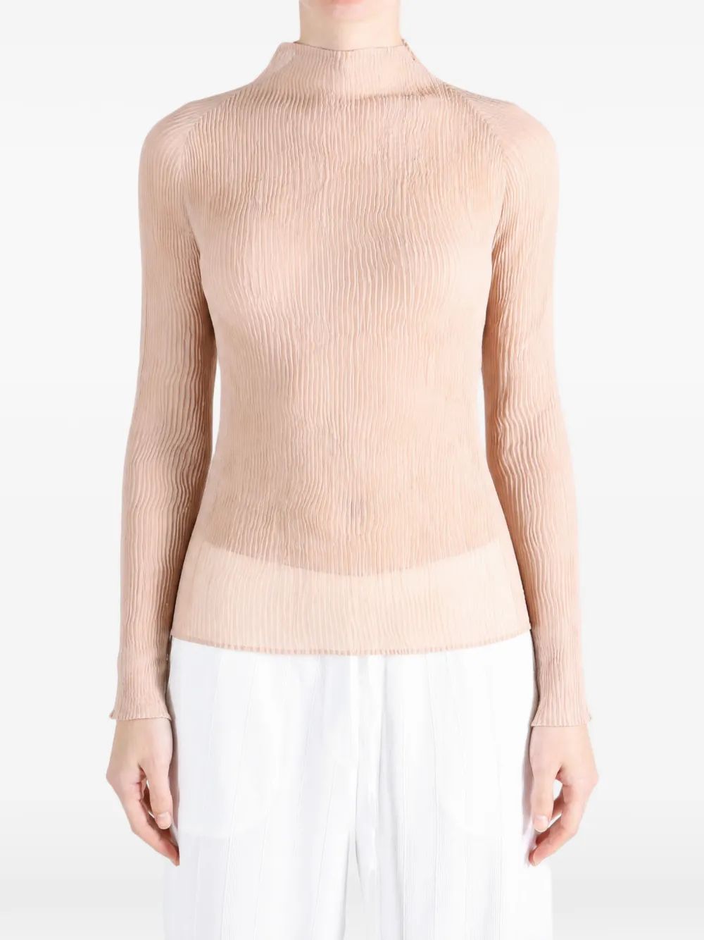 ISSEY MIYAKE 플리세 효과 모크넥 탑