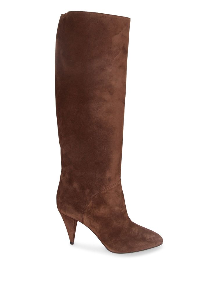 CASADEI 미드 힐 스웨이드 부츠