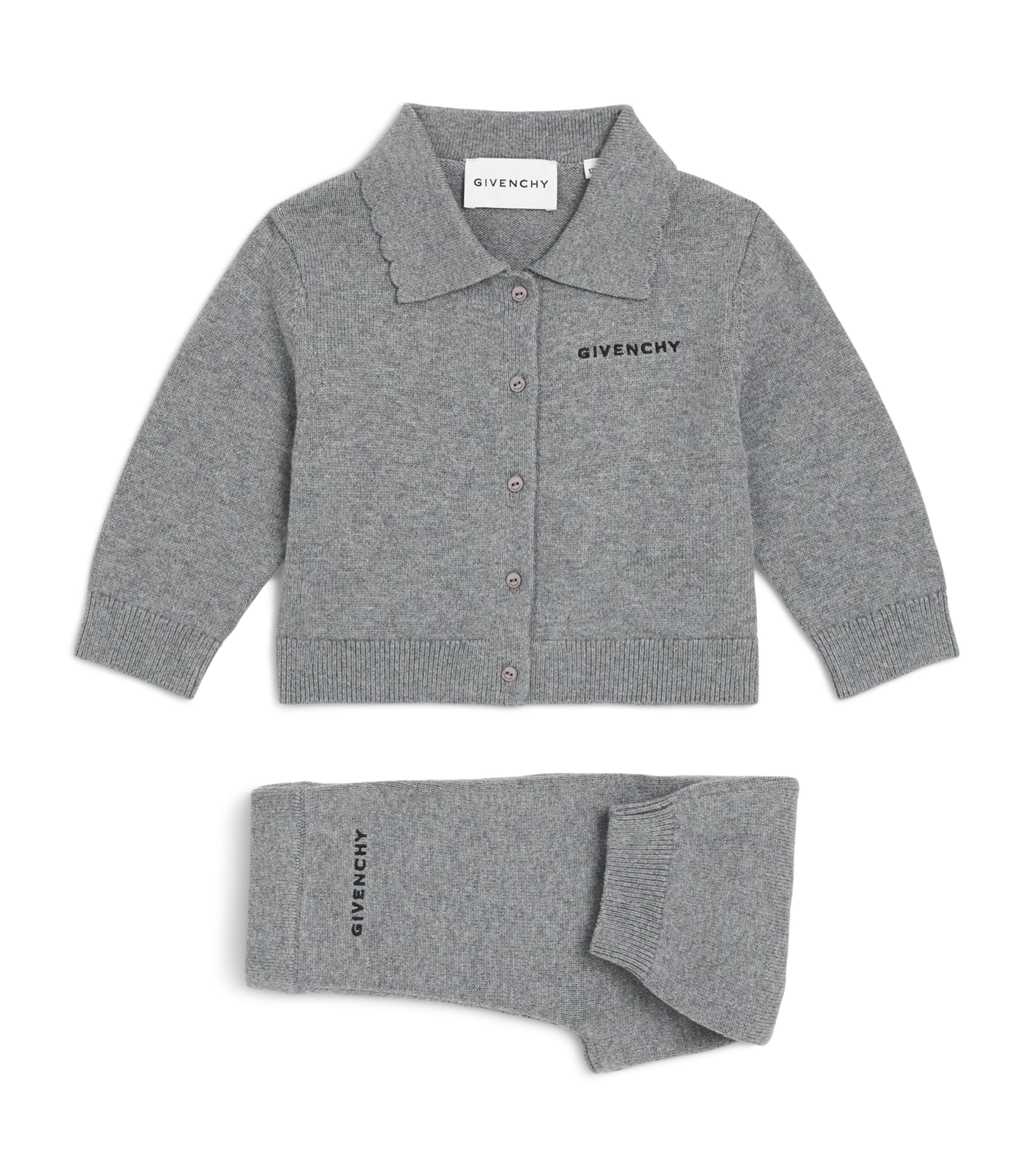 Givenchy Kids 코튼 캐시미어 로고 가디건 레깅스 세트 (12-36개월)