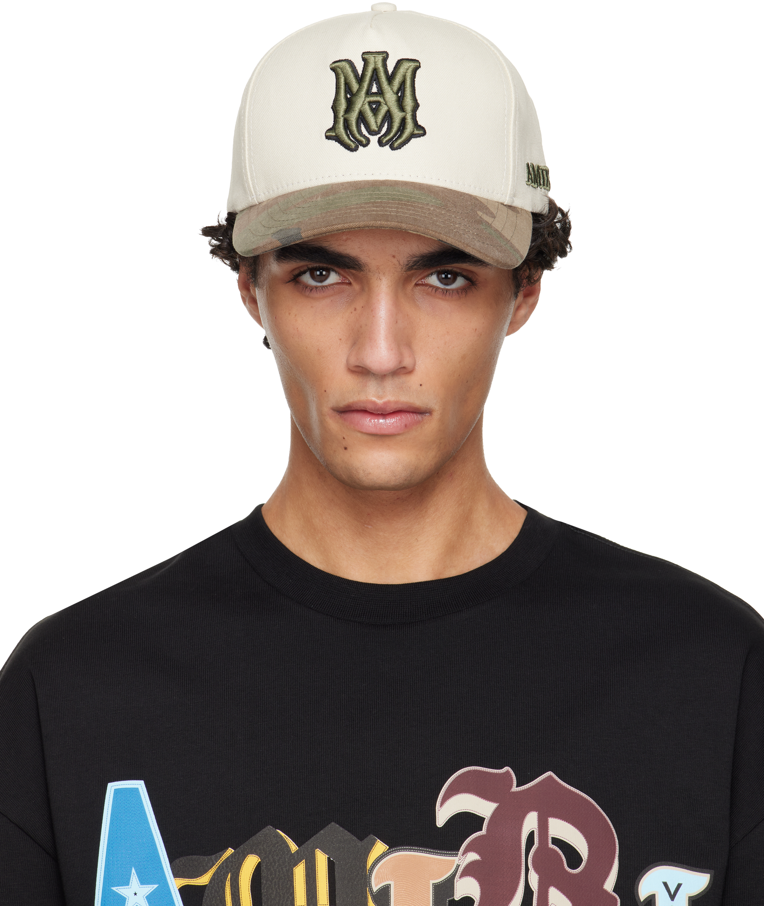 Off-White Khaki MA Outline Camo Canvas Cap | 아미리 | FETCHING
