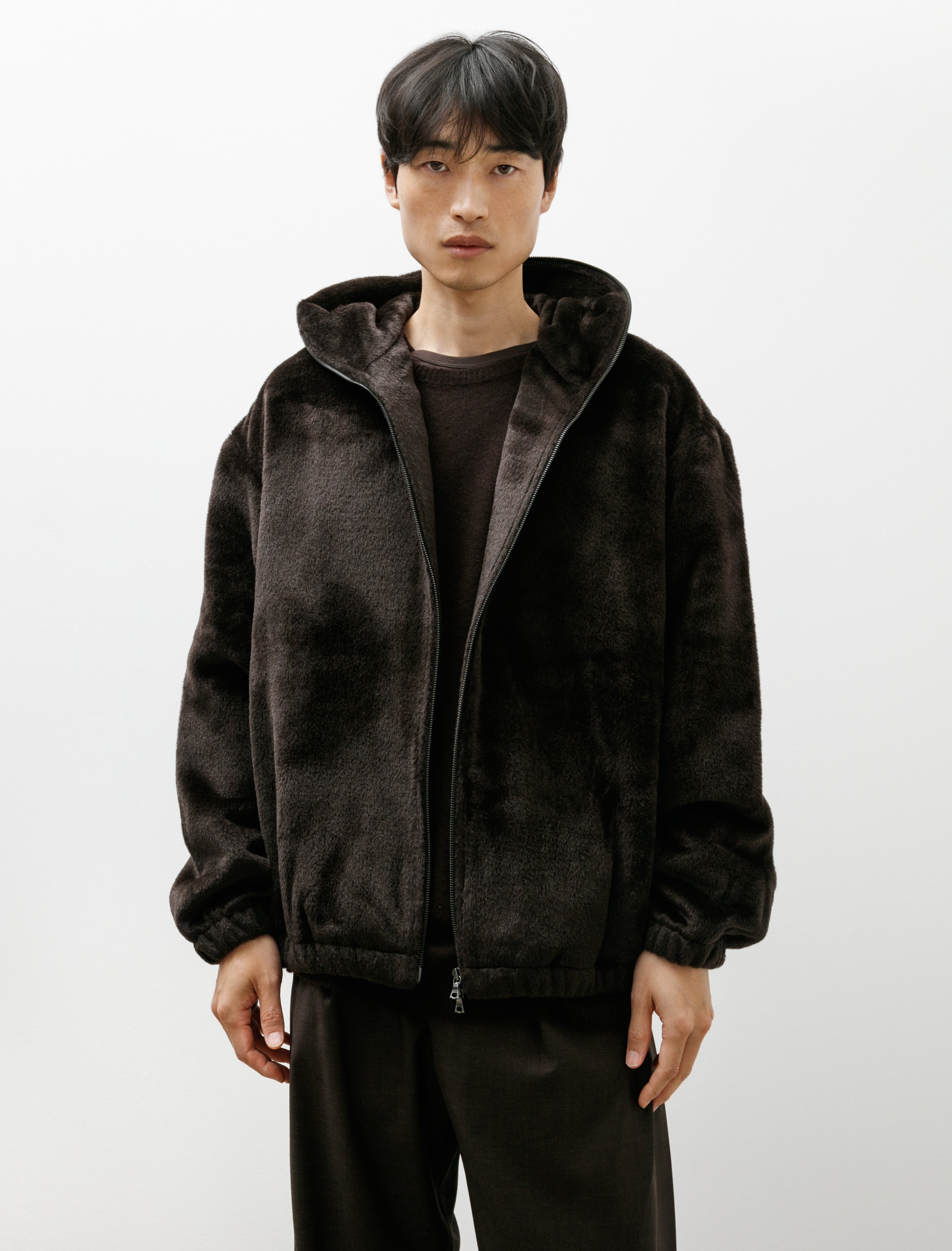 Gabriela Coll Garments No.216 수리 알파카 후드 집업 자켓
