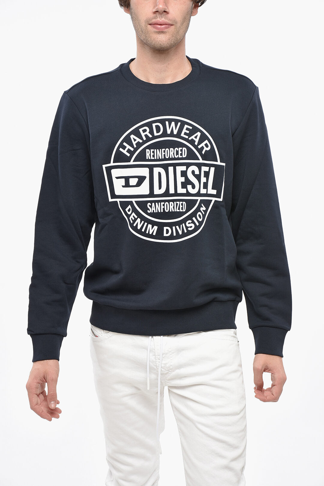 DIESEL 크루 넥 하드웨어 스웨트셔츠 프론트 프린트