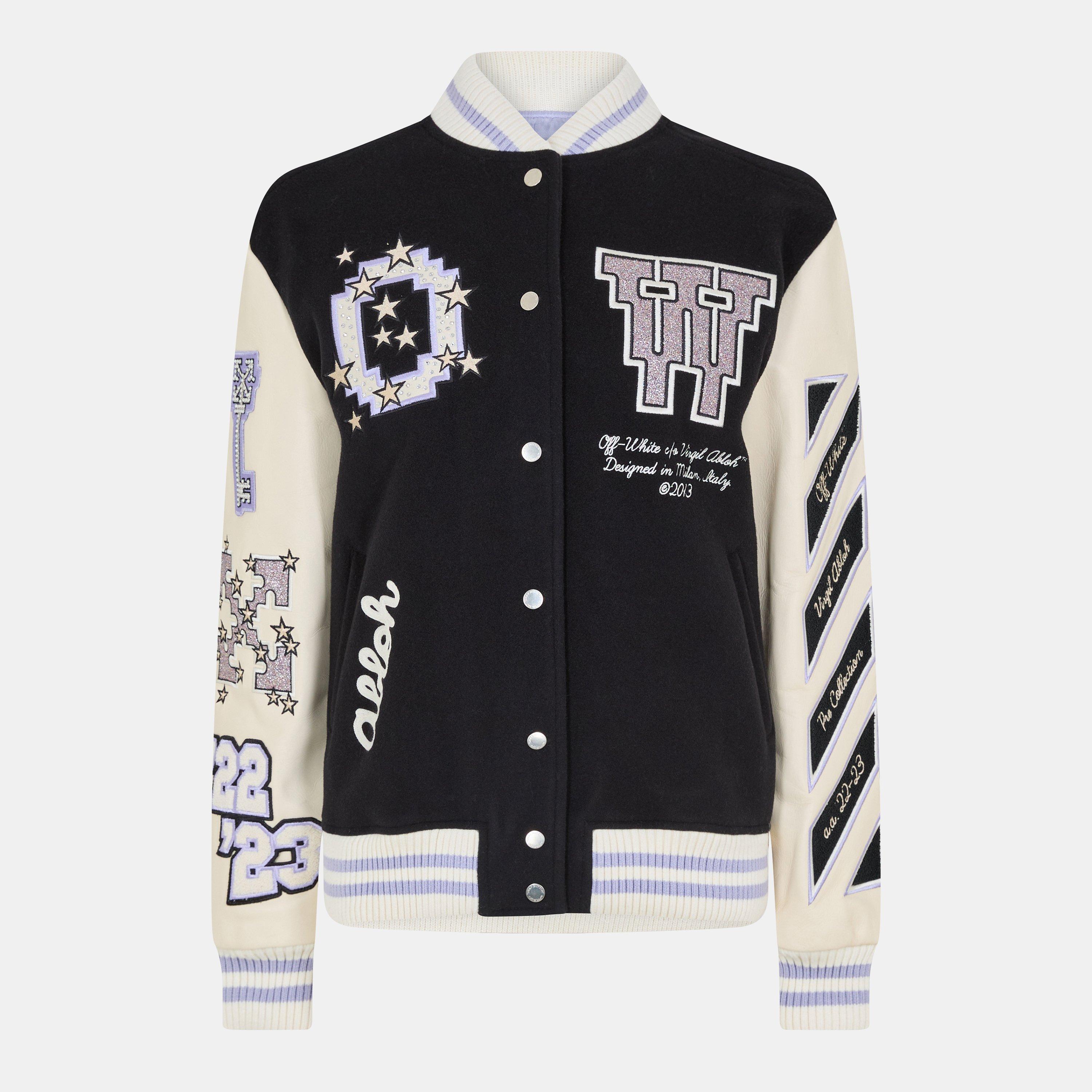 OFF-WHITE 여성 테크니컬 원단 메탈 지퍼 봄버 자켓