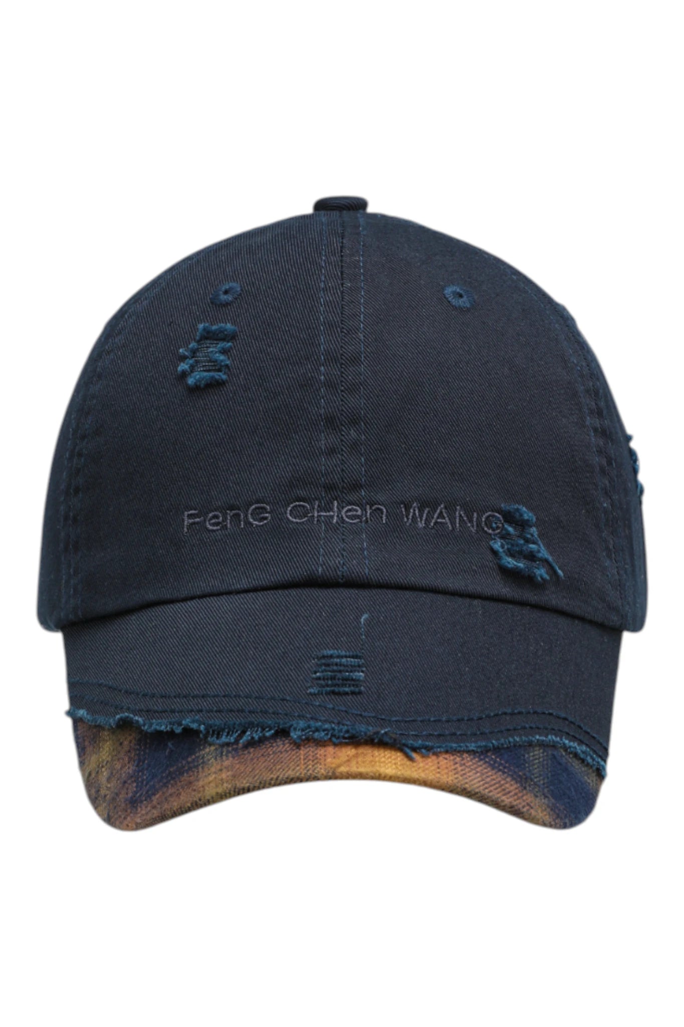 Feng Chen Wang 네이비 체크 패널 야구모자