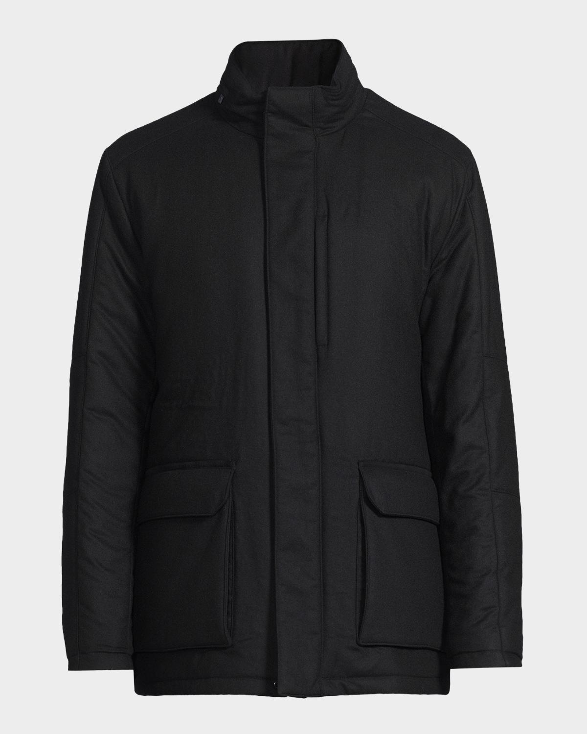 Corneliani 남성 테크니컬 캐시미어 필드 자켓 후드