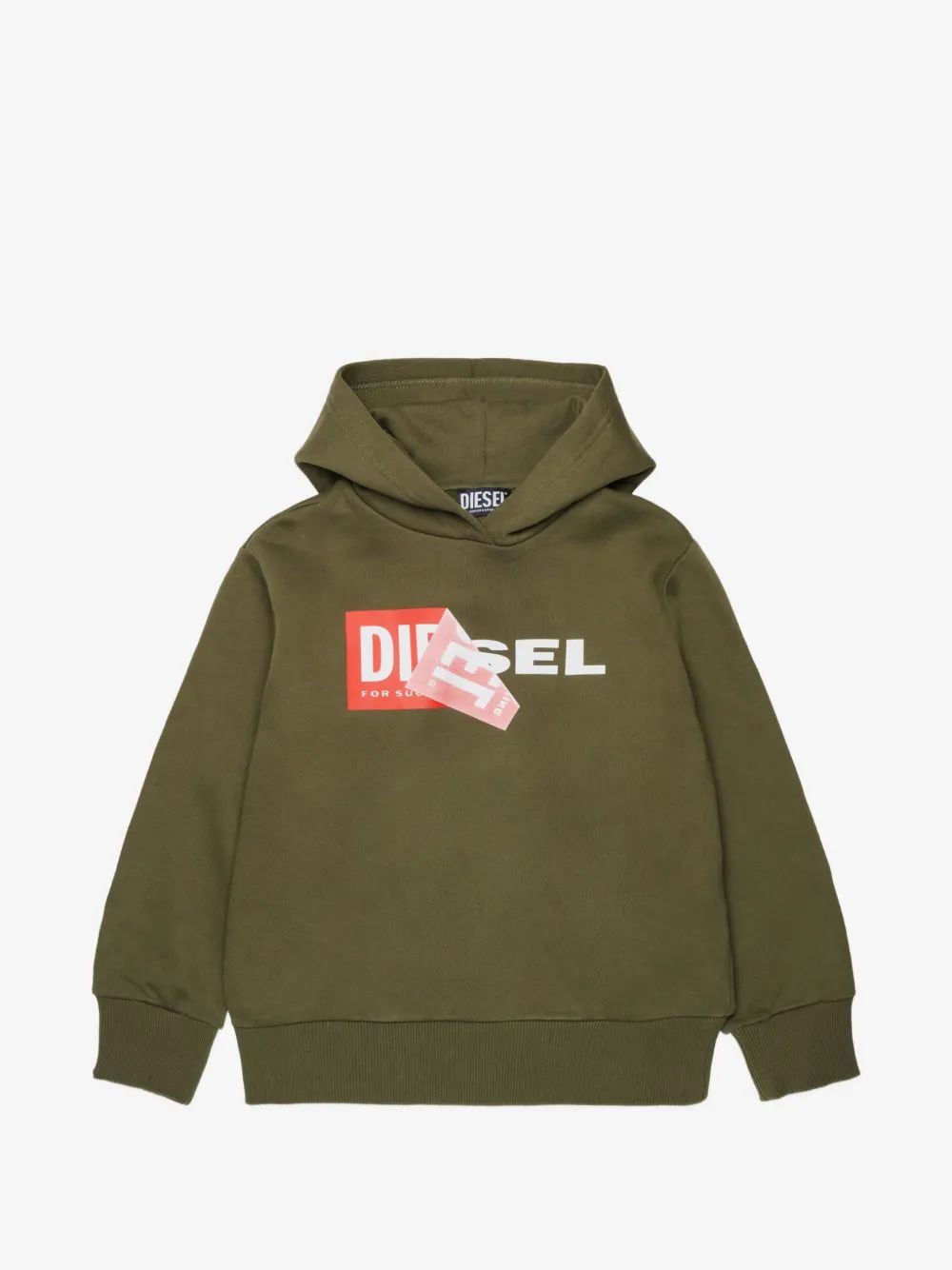 Diesel Kids 로고 프린트 코튼 후드티