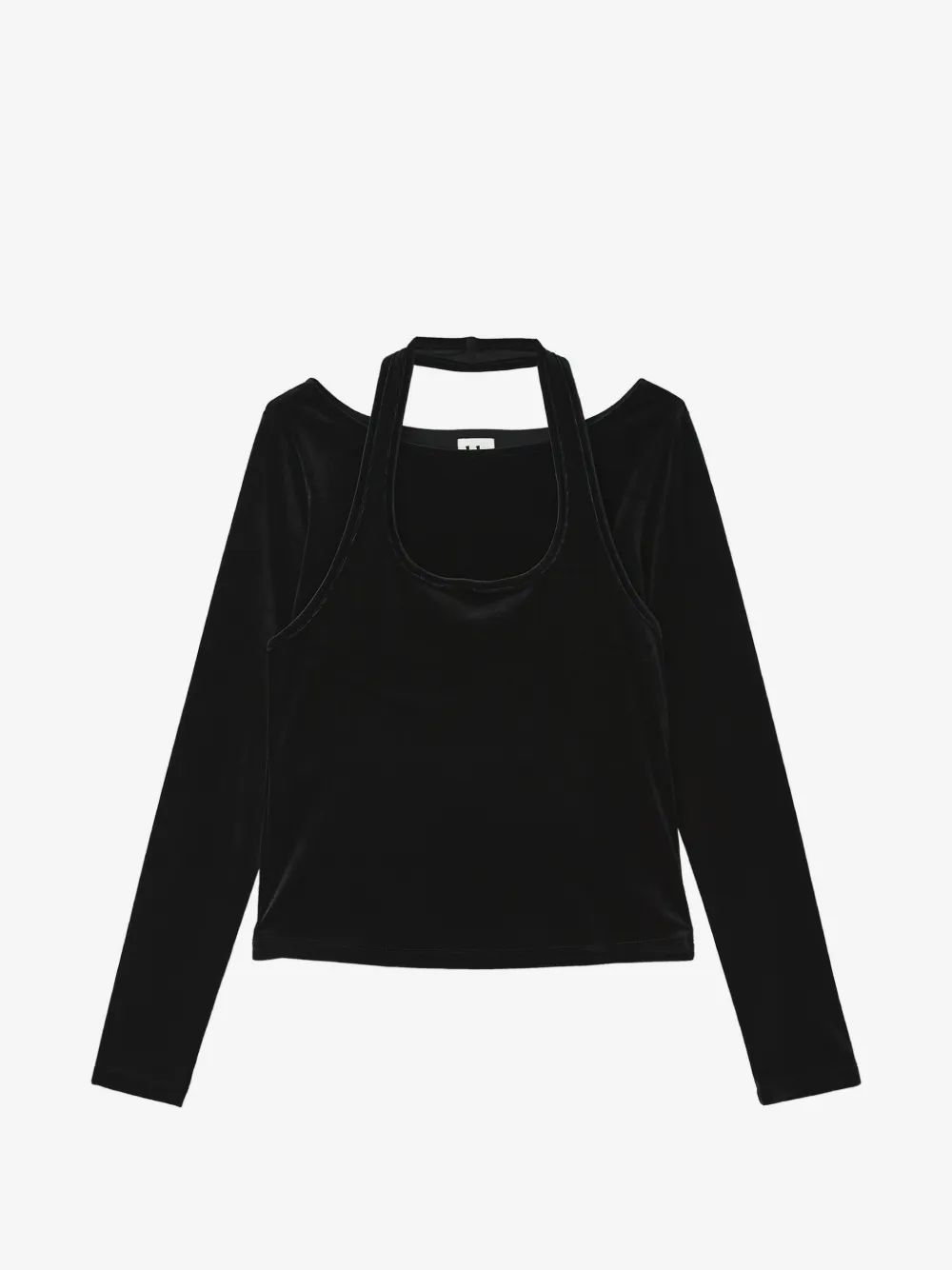 b+ab 벨벳 레이어드 효과 티셔츠