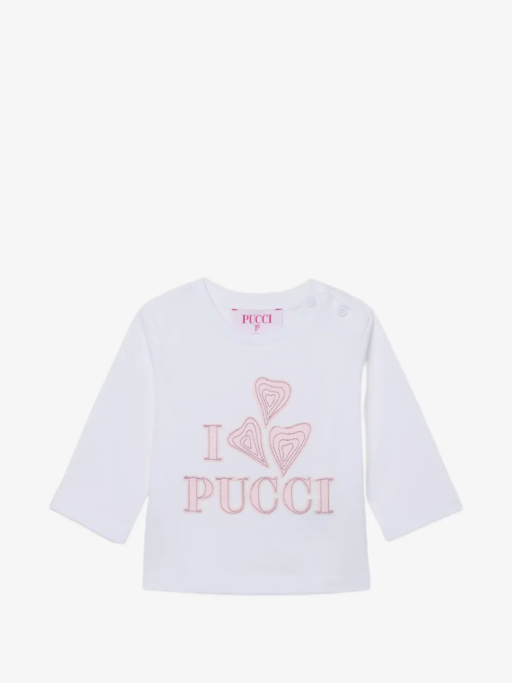 PUCCI KIDS 로고 패치 롱슬리브 티셔츠