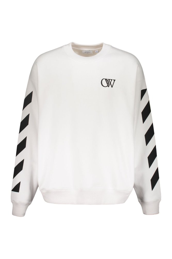 OFF-WHITE 대각선 소매 로고 스웨트셔츠