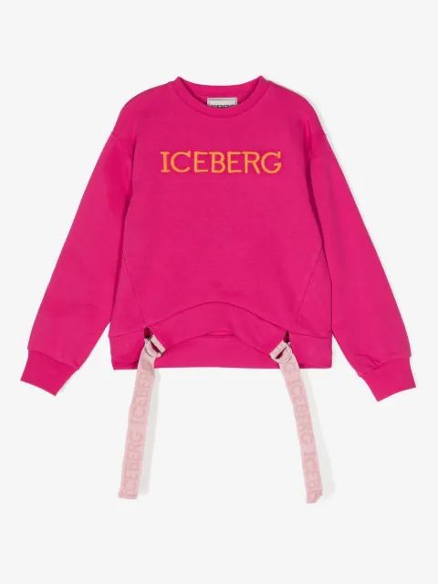 Iceberg Kids 자수 로고 리본 스웨트셔츠