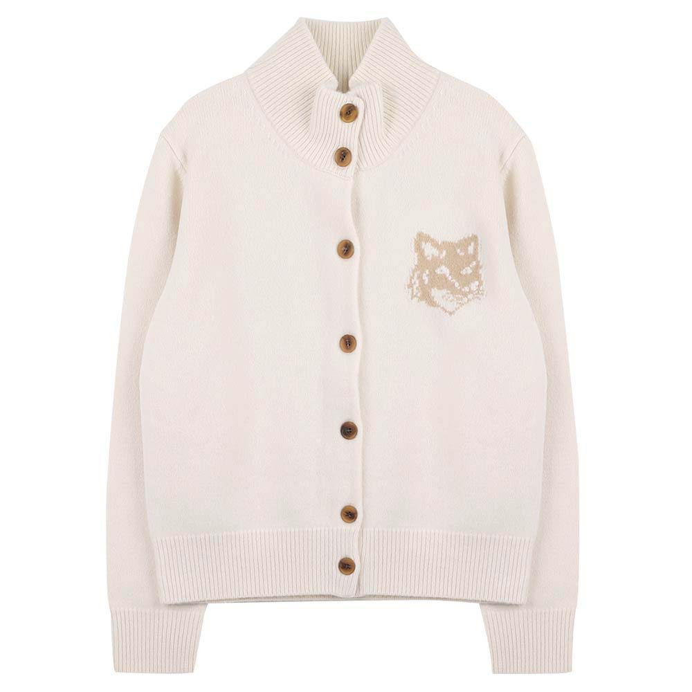 MAISON KITSUNÉ 메종키츠네 폭스 헤드 인타르시아 메르노 하이넥 가디건 NW00509-KM0329-0395
