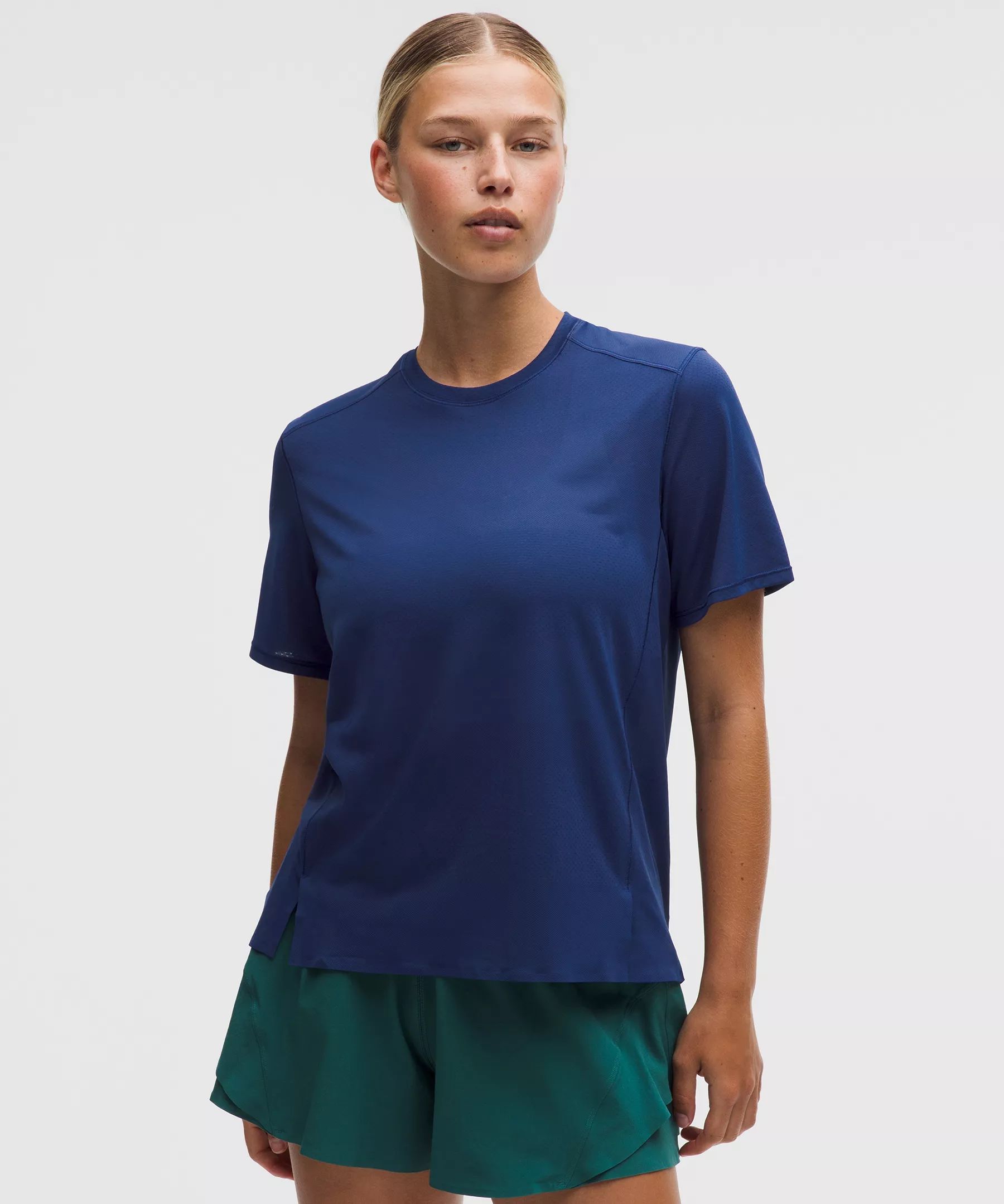 lululemon 패스트 앤 프리 숏슬리브 셔츠 퍼포레이티드 스트라이프