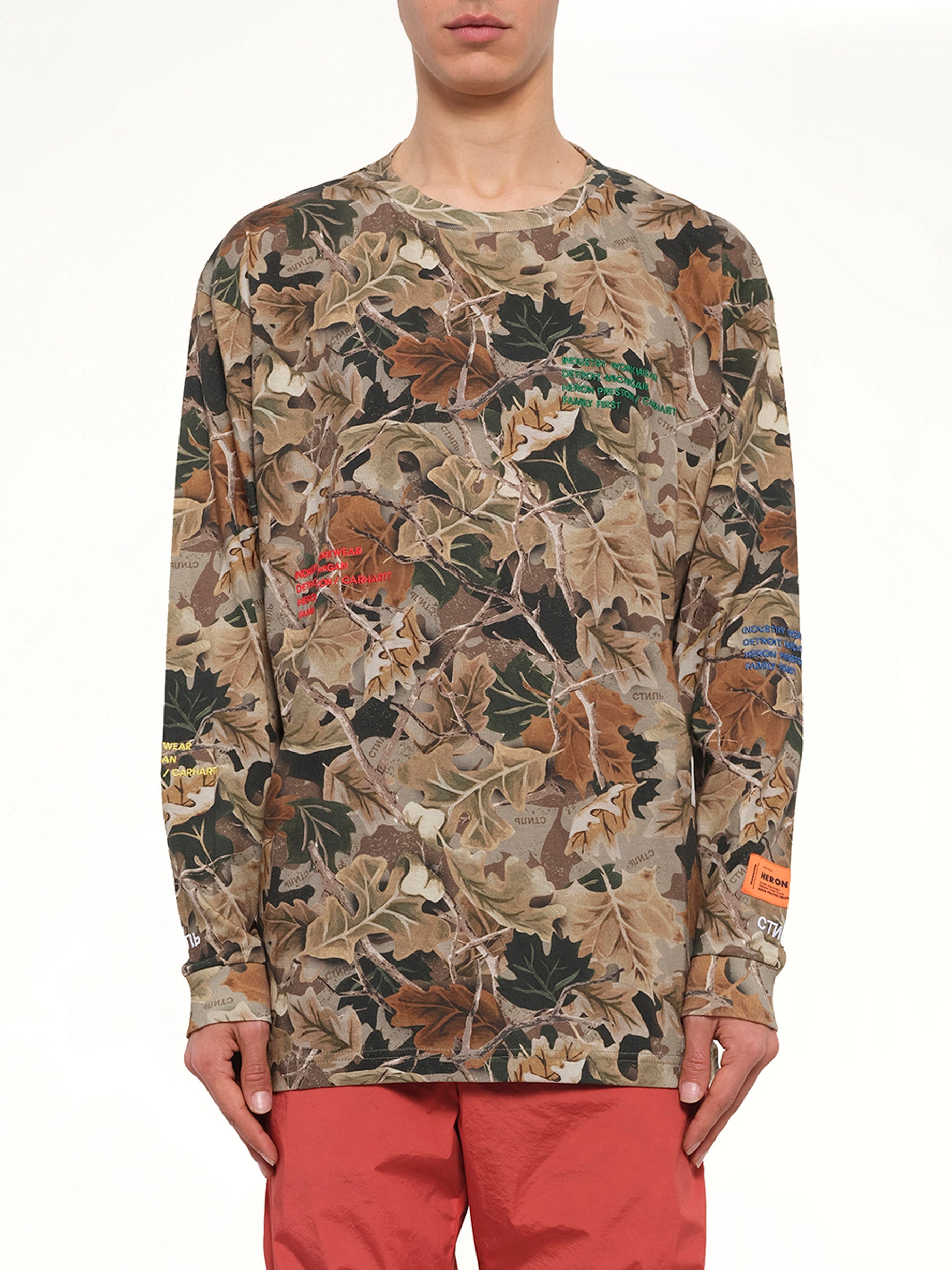 HERON PRESTON HP x 카하르트 카모 긴팔 티셔츠