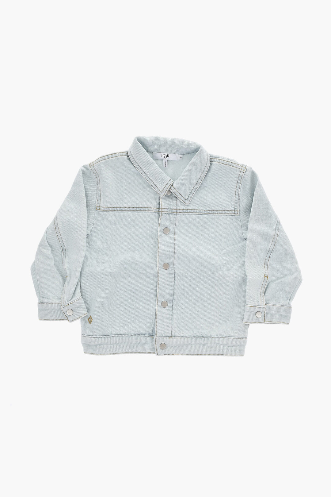 DIOR KIDS 로고 스냅 버튼 데님 자켓