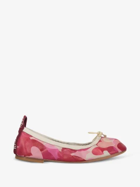 RED VALENTINO 하트 프린트 리본 디테일 발레 플랫