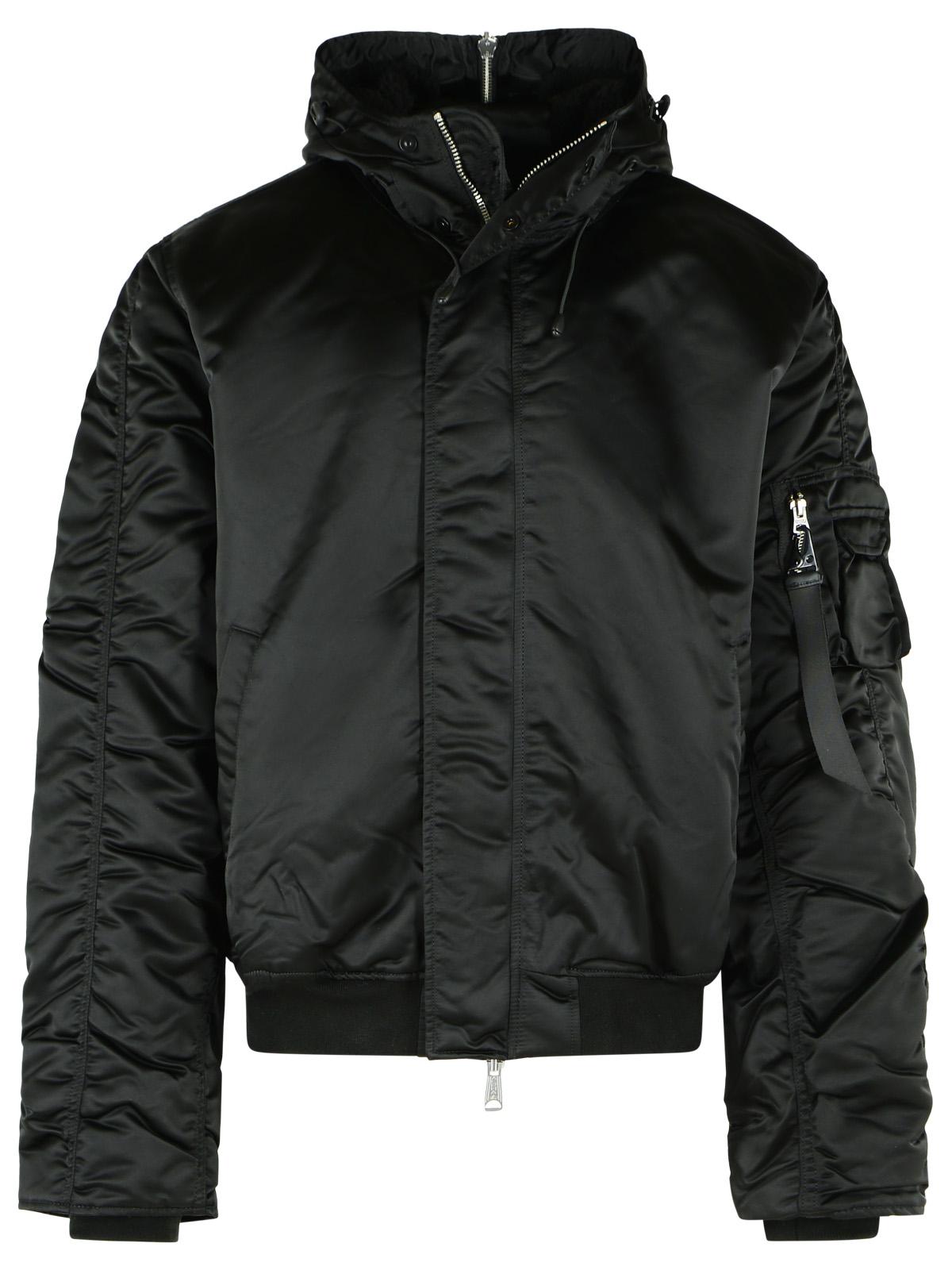 Alpha Industries 블랙 N-2B 베이스 UV 후드 나일론 자켓