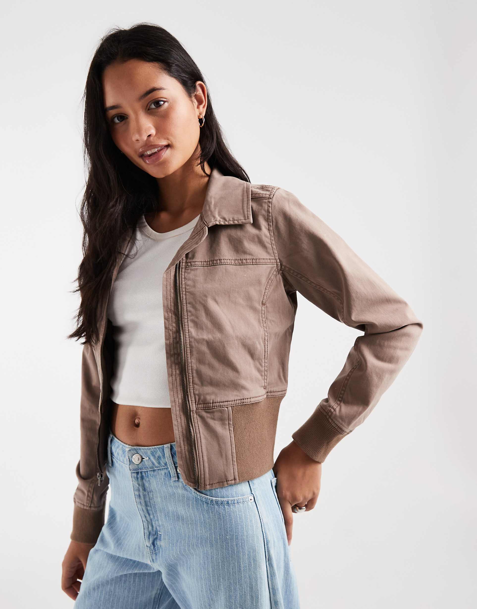 Hollister Y2K 모크 넥 핏 트윌 자켓