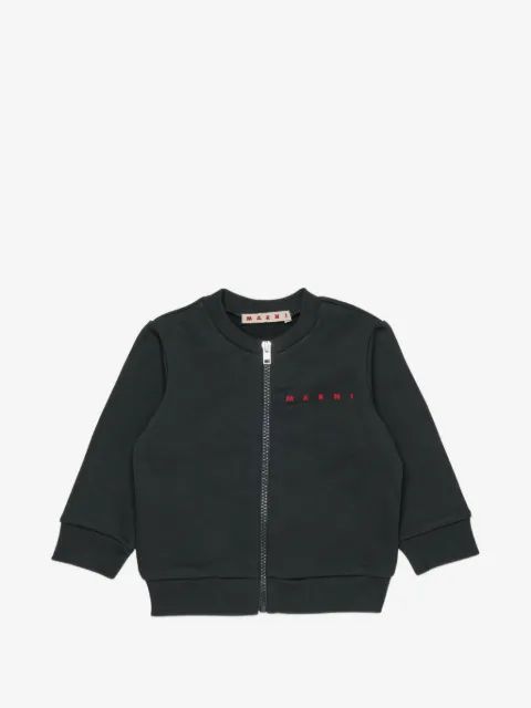Marni Kids 로고 프린트 집업 후드티
